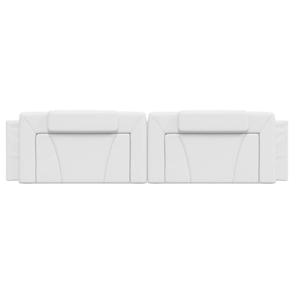 Almofadão de cabeceira Viana 200 cm couro artificial branco