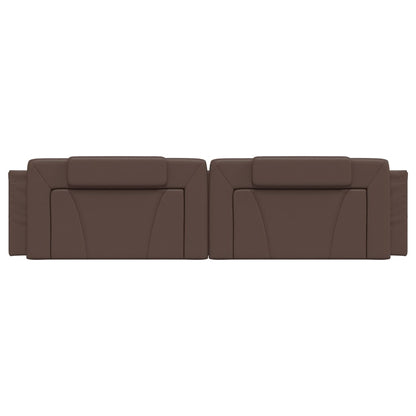 Almofadão de cabeceira Viana 200 cm couro artificial castanho