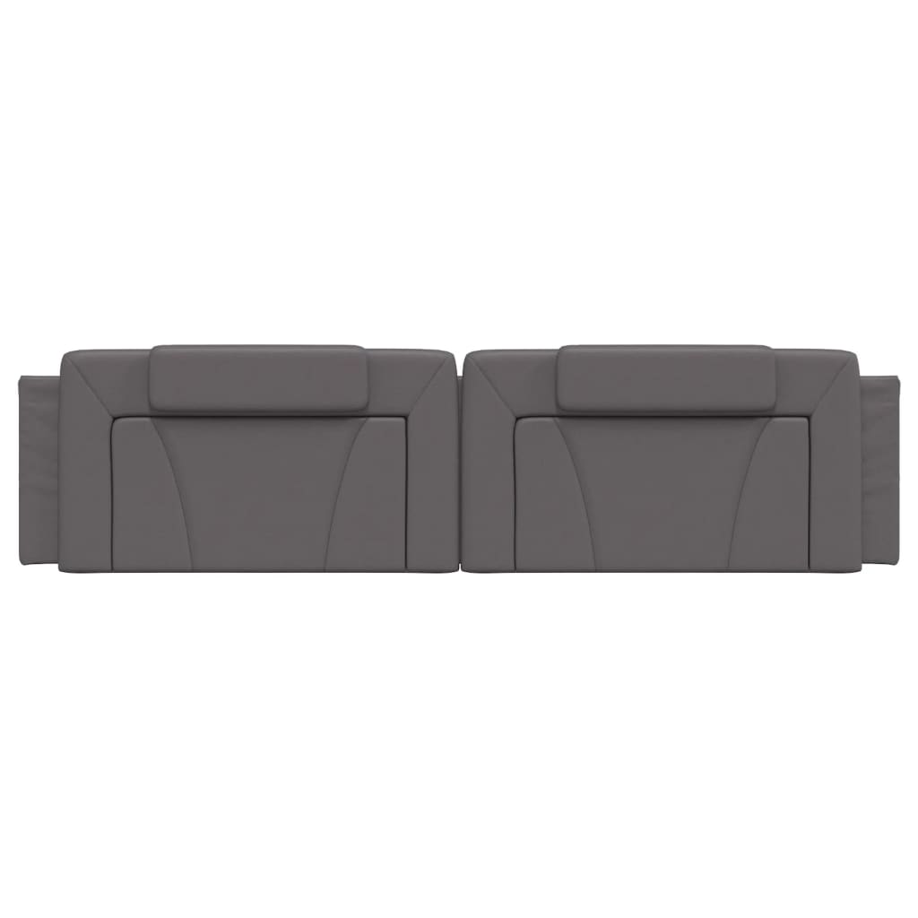 Almofadão de cabeceira Viana 200 cm couro artificial cinzento