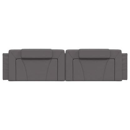 Almofadão de cabeceira Viana 200 cm couro artificial cinzento