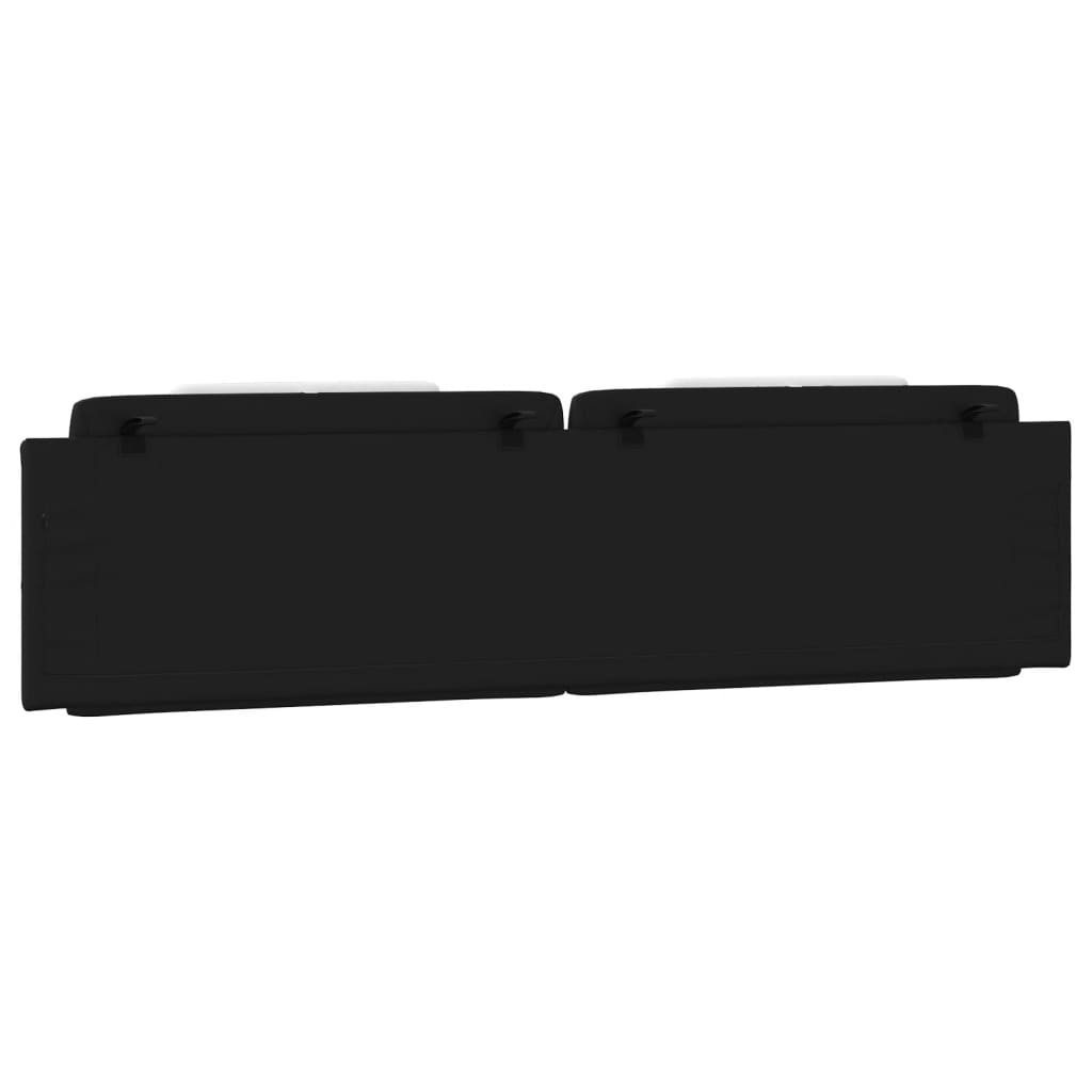 Almofadão de cabeceira Viana 200 cm couro artificial preto e branco