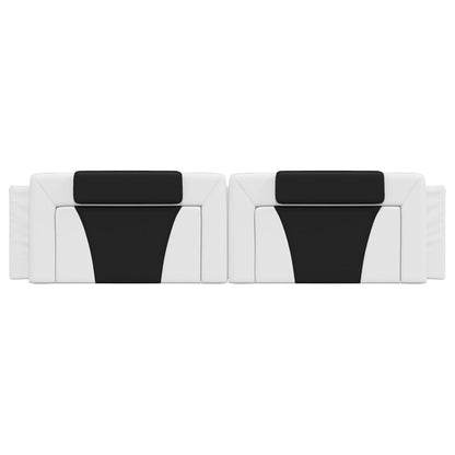 Almofadão de cabeceira Viana 200 cm couro artificial preto e branco