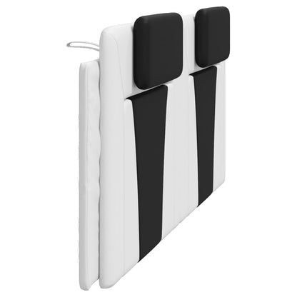 Almofadão de cabeceira Viana 200 cm couro artificial preto e branco