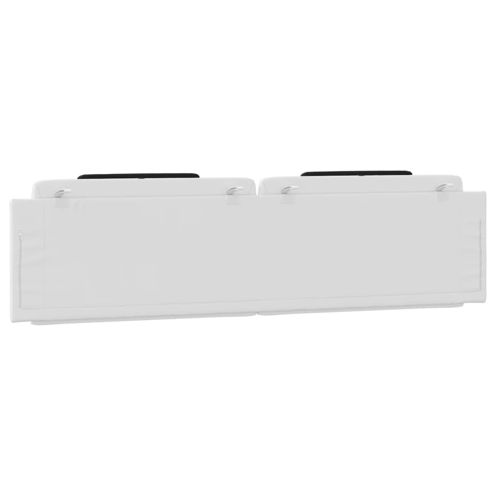 Almofadão de cabeceira Viana 200 cm couro artificial preto e branco