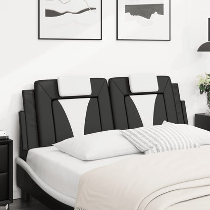 Almofadão de cabeceira Viana 152 cm couro artificial preto e branco