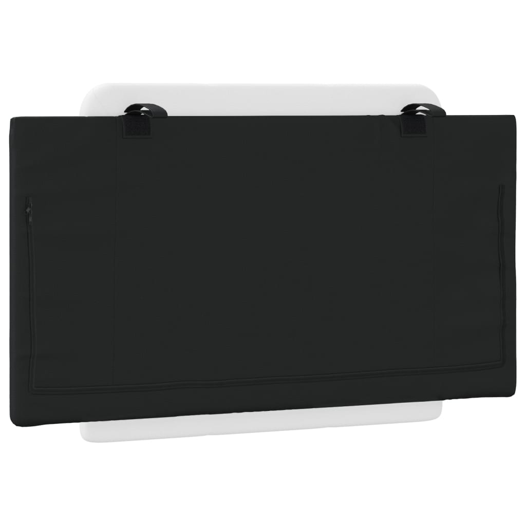 Almofadão de cabeceira Zadar 80 cm couro artificial preto e branco