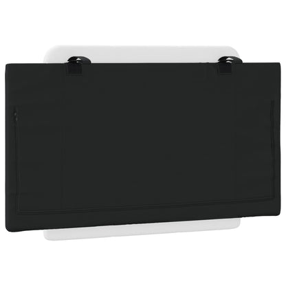 Almofadão de cabeceira Zadar 80 cm couro artificial preto e branco