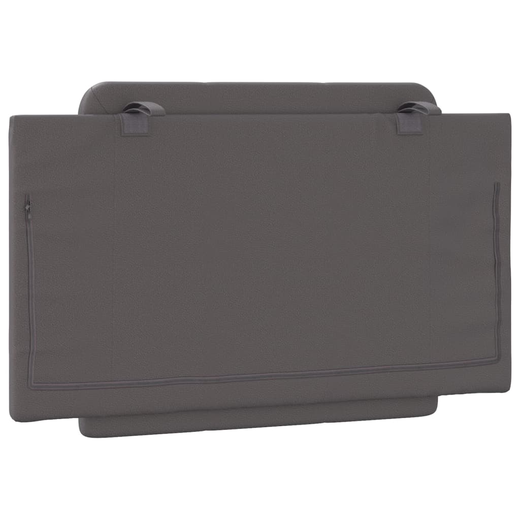 Almofadão de cabeceira Zadar 90 cm couro artificial cinzento