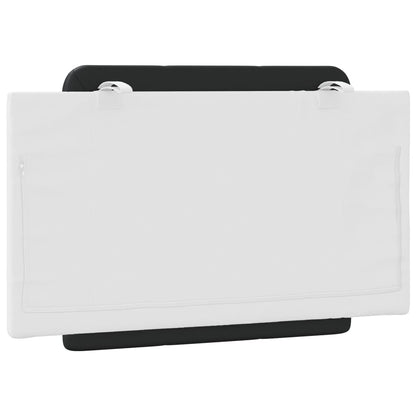 Almofadão de cabeceira Zadar 90 cm couro artificial preto e branco