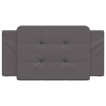 Almofadão de cabeceira Zadar 100 cm couro artificial cinzento