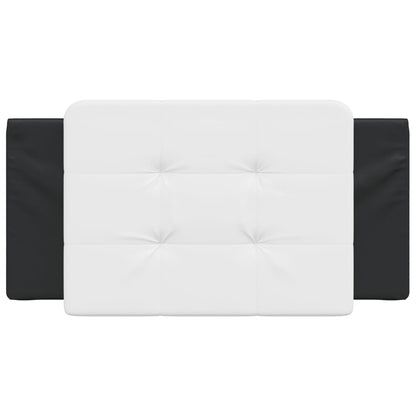 Almofadão de cabeceira Zadar 100 cm couro artificial preto e branco