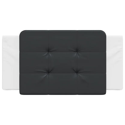 Almofadão de cabeceira Zadar 100 cm couro artificial preto e branco