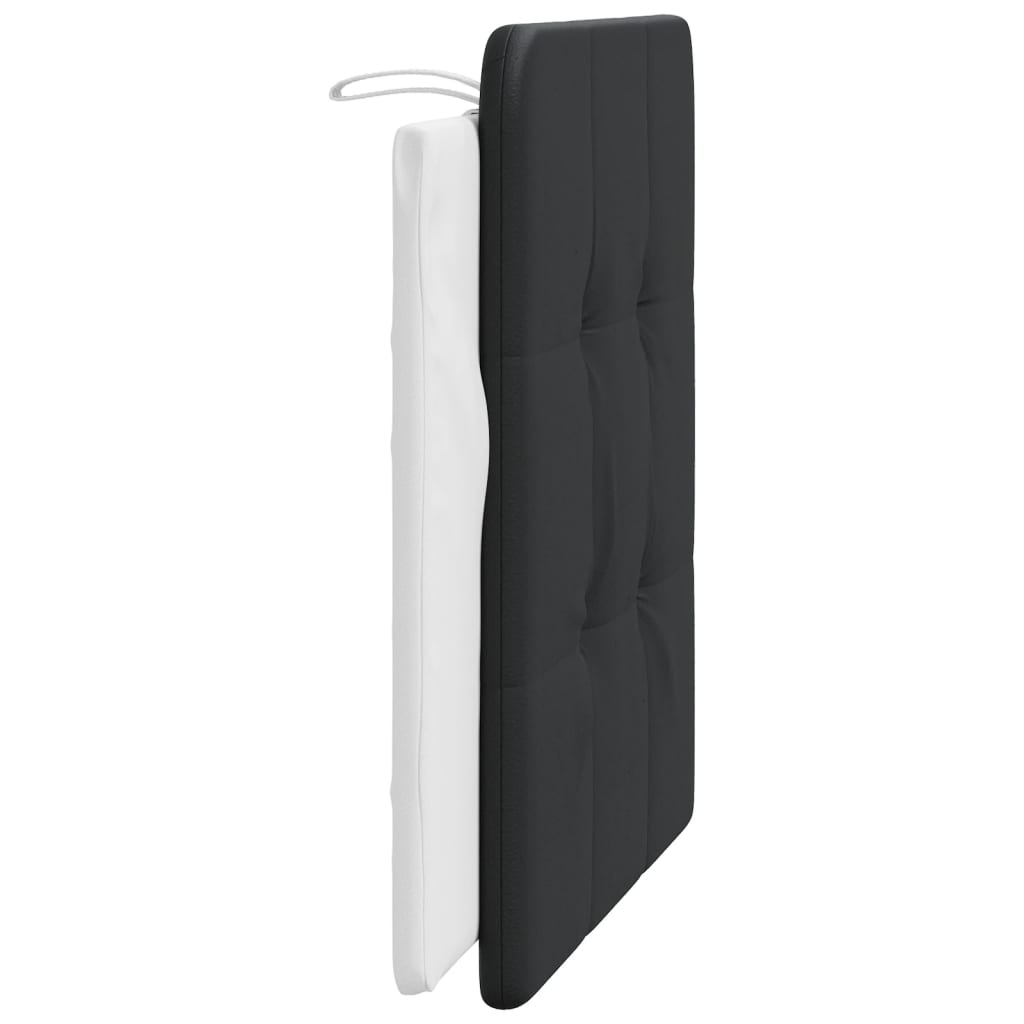 Almofadão de cabeceira Zadar 100 cm couro artificial preto e branco