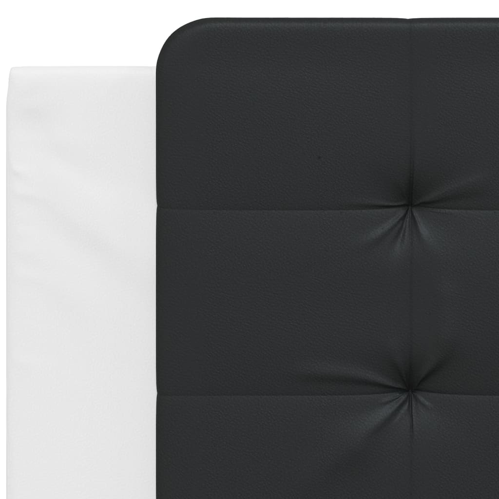 Almofadão de cabeceira Zadar 100 cm couro artificial preto e branco