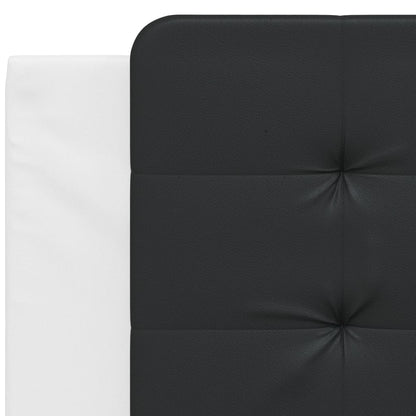 Almofadão de cabeceira Zadar 100 cm couro artificial preto e branco