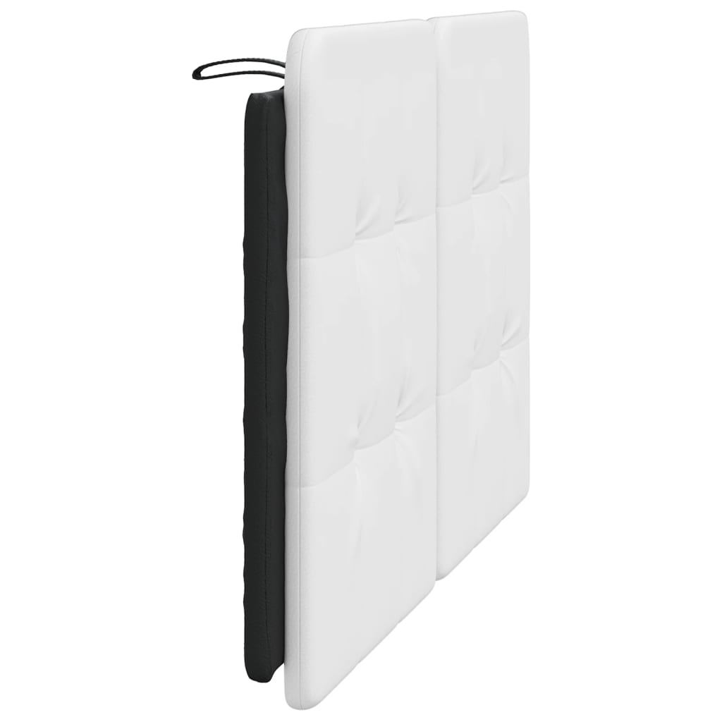 Almofadão de cabeceira Zadar 120 cm couro artificial preto e branco