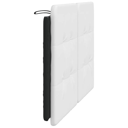 Almofadão de cabeceira Zadar 120 cm couro artificial preto e branco