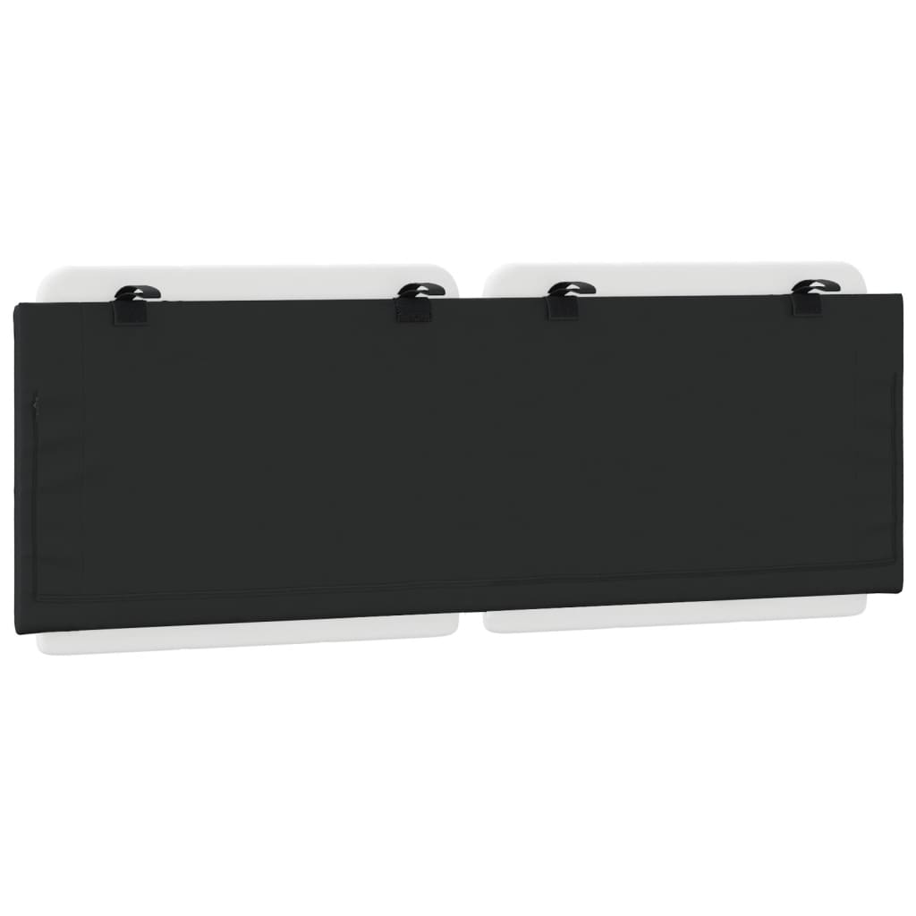 Almofadão de cabeceira Zadar 120 cm couro artificial preto e branco