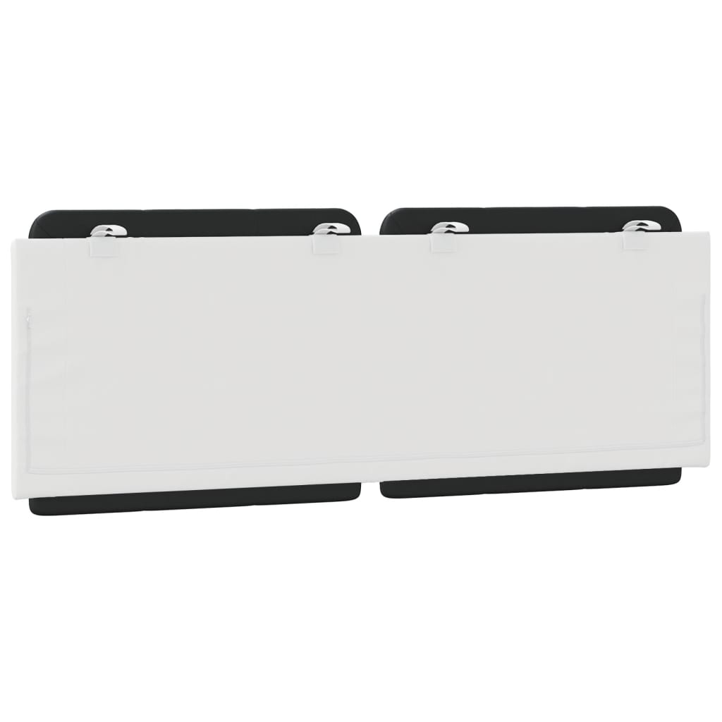 Almofadão de cabeceira Zadar 120 cm couro artificial preto e branco