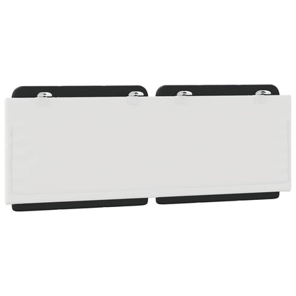 Almofadão de cabeceira Zadar 120 cm couro artificial preto e branco