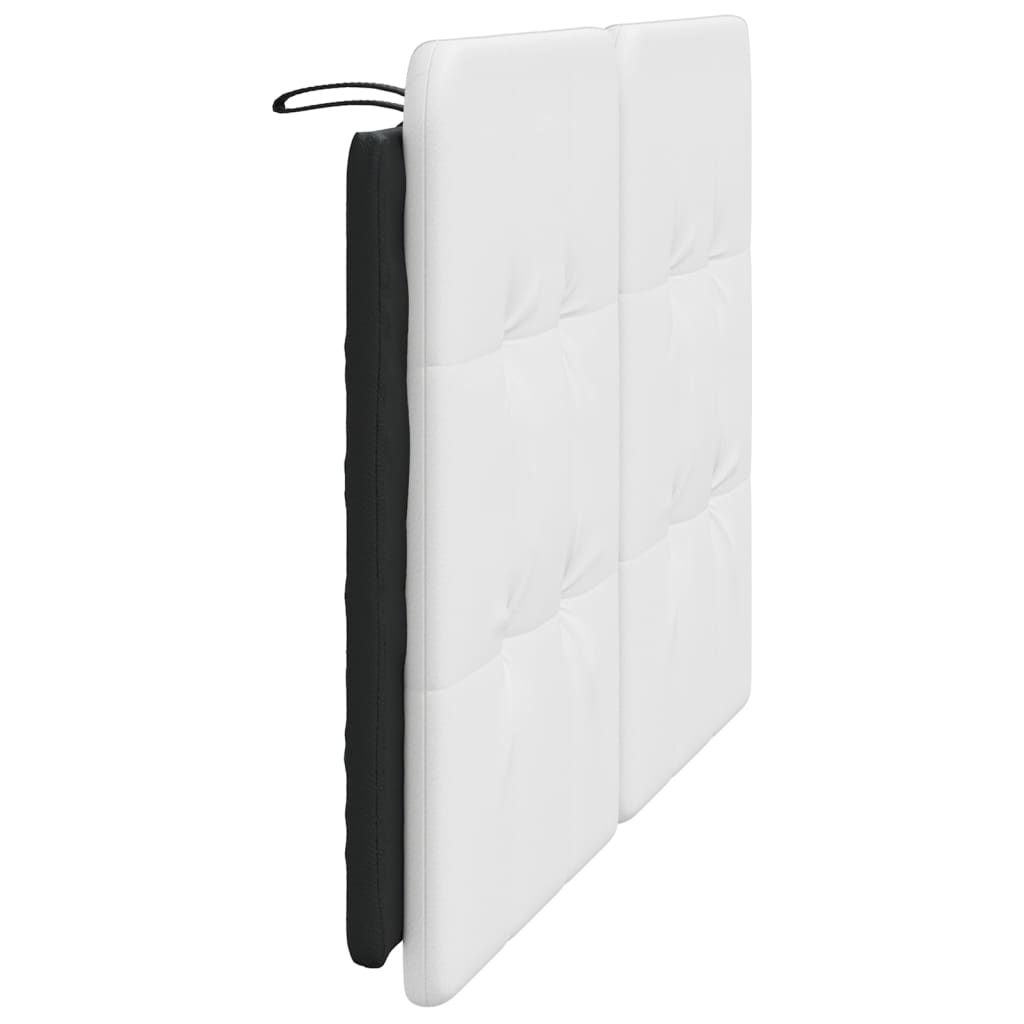 Almofadão de cabeceira Zadar 140 cm couro artificial branco e preto