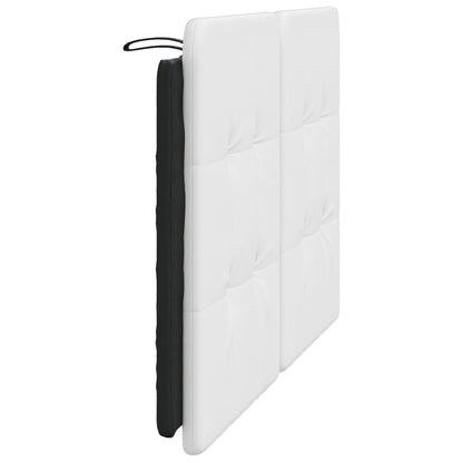 Almofadão de cabeceira Zadar 140 cm couro artificial branco e preto