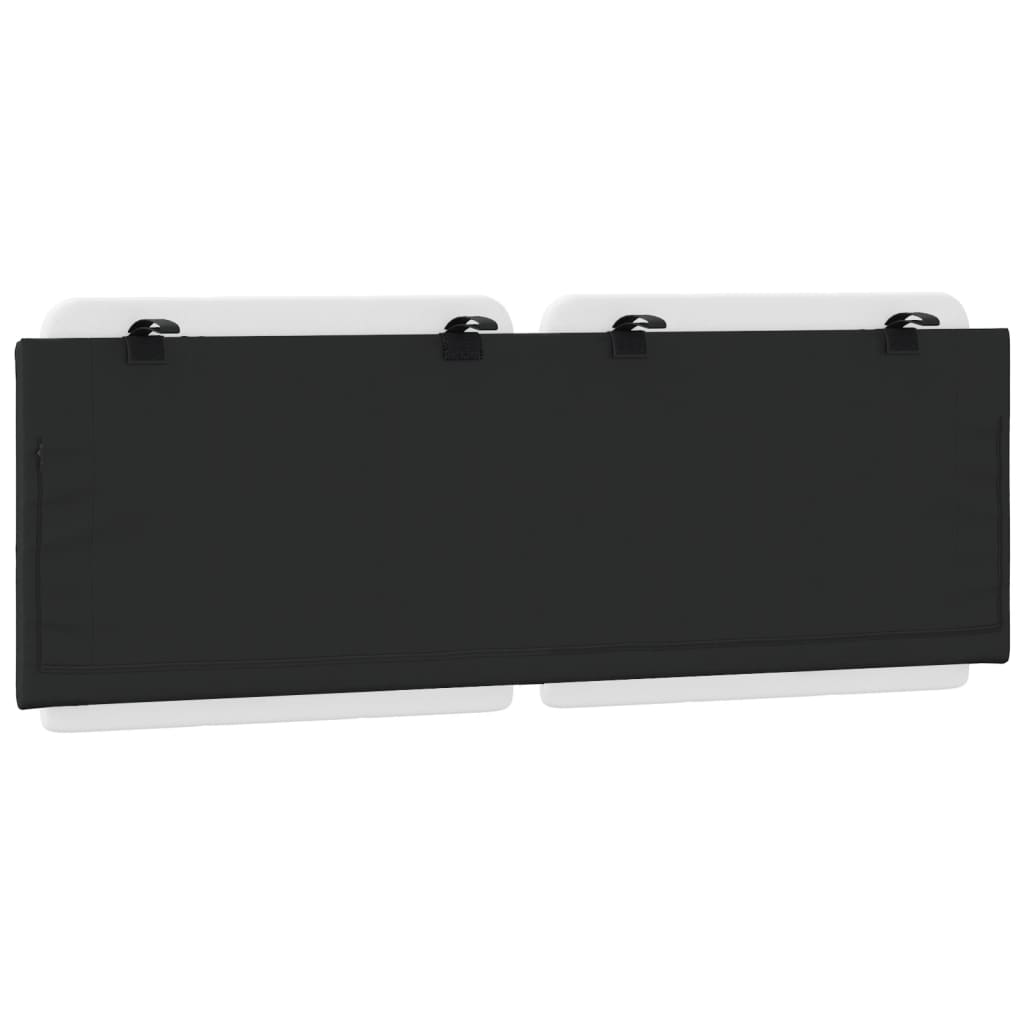 Almofadão de cabeceira Zadar 140 cm couro artificial branco e preto