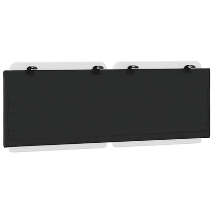 Almofadão de cabeceira Zadar 140 cm couro artificial branco e preto