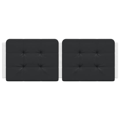 Almofadão de cabeceira Zadar 140 cm couro artificial preto e branco