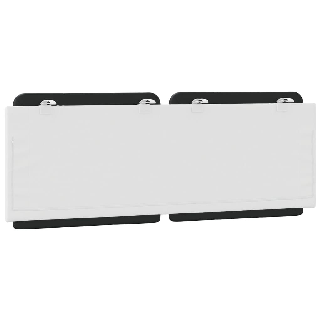 Almofadão de cabeceira Zadar 140 cm couro artificial preto e branco