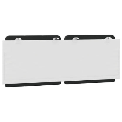 Almofadão de cabeceira Zadar 140 cm couro artificial preto e branco