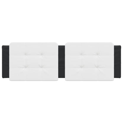Almofadão de cabeceira Zadar 160 cm couro artificial branco e preto