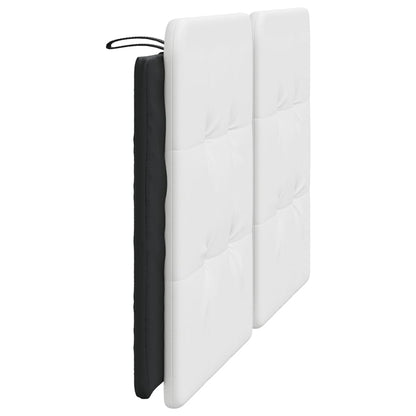 Almofadão de cabeceira Zadar 160 cm couro artificial branco e preto