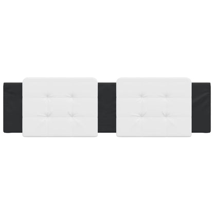 Almofadão de cabeceira Zadar 180 cm couro artificial branco e preto