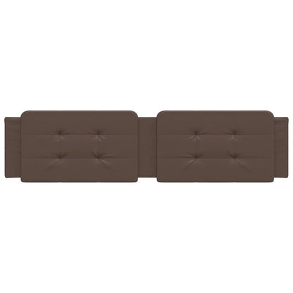 Almofadão de cabeceira Zadar 200 cm couro artificial castanho