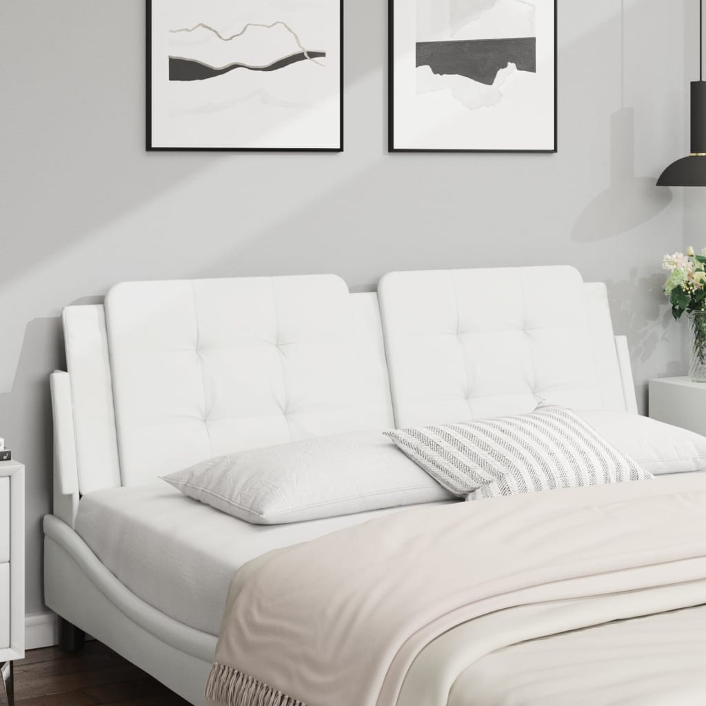Almofadão de cabeceira Zadar 152 cm couro artificial branco