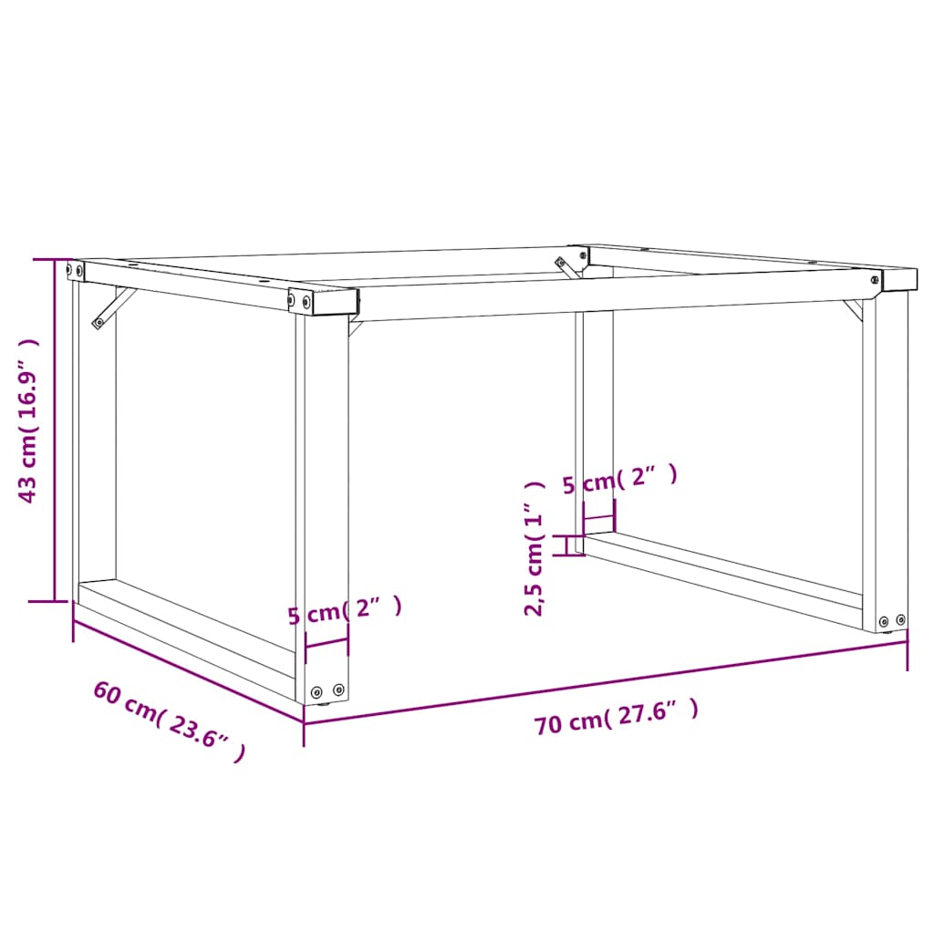 Pernas para mesa de centro estrutura em O aço