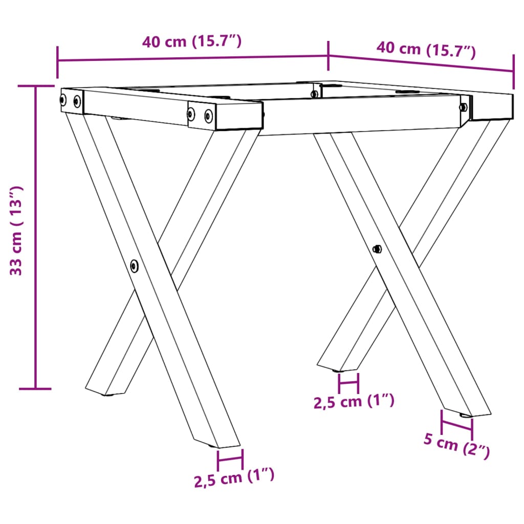 Pernas para mesa de centro estrutura em X aço