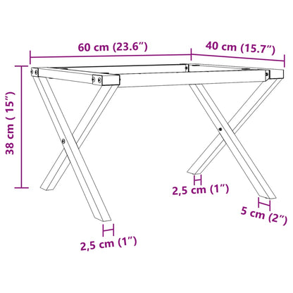 Pernas para mesa de centro estrutura em X aço