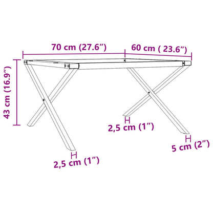 Pernas para mesa de centro estrutura em X aço