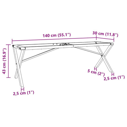 Pernas para mesa de centro estrutura em X aço