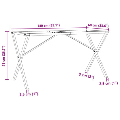 Pernas para mesa de jantar estrutura em X aço