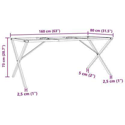 Pernas para mesa de jantar estrutura em X aço