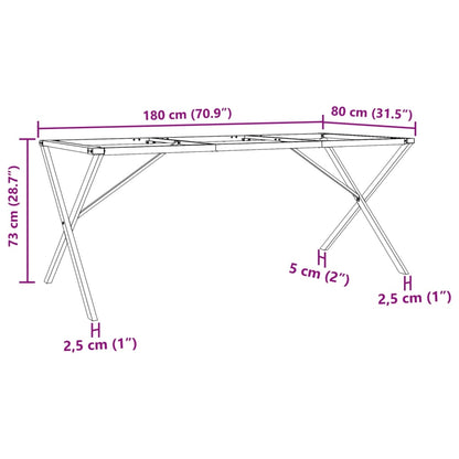 Pernas para mesa de jantar estrutura em X aço