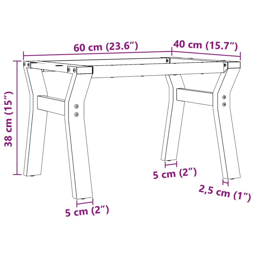Pernas para mesa de centro estrutura em Y aço