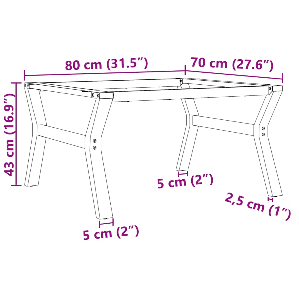 Pernas para mesa de centro estrutura em Y aço