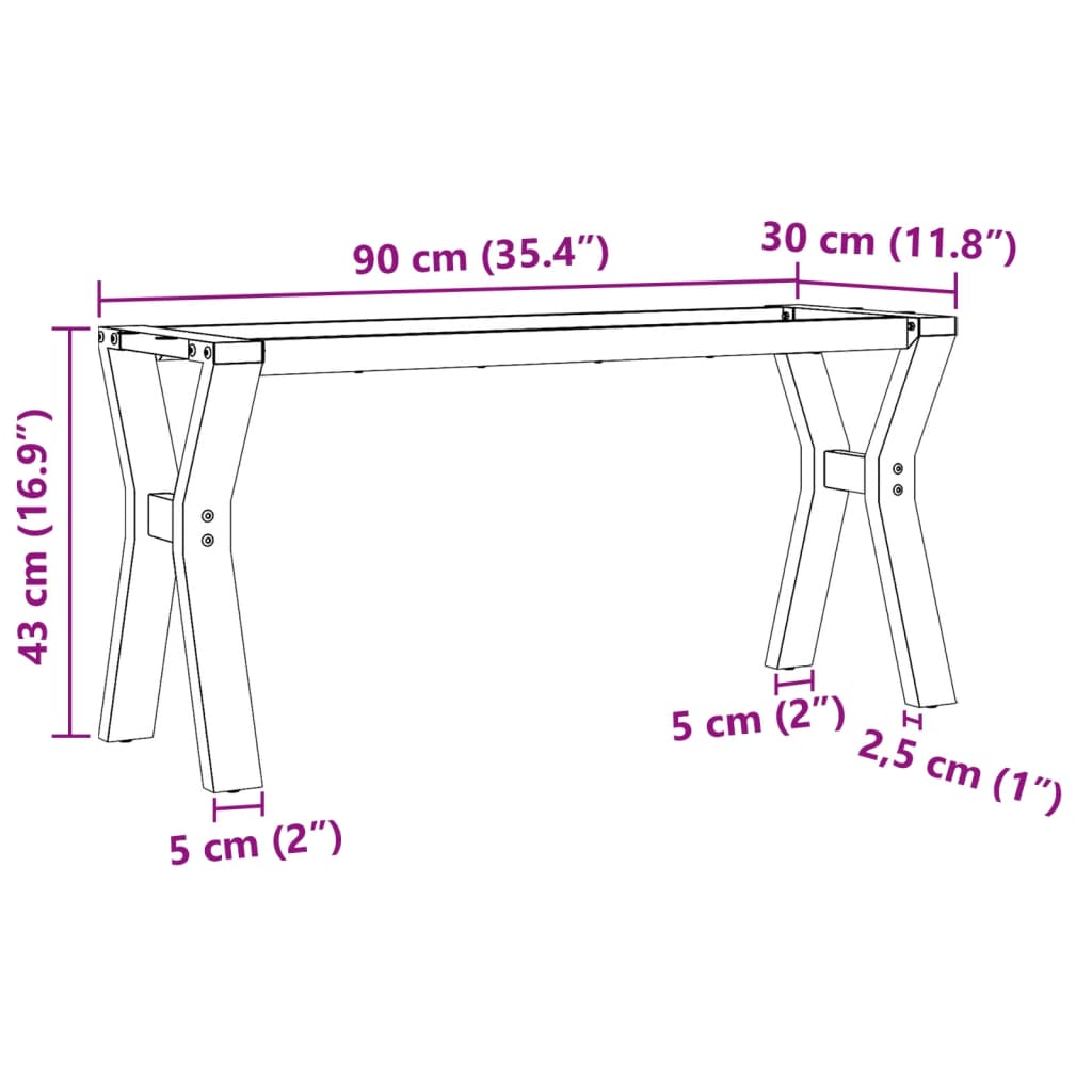 Pernas para mesa de centro estrutura em Y aço