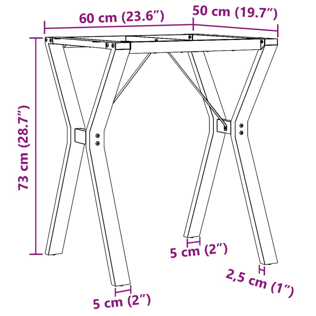Pernas para mesa de jantar estrutura em Y aço