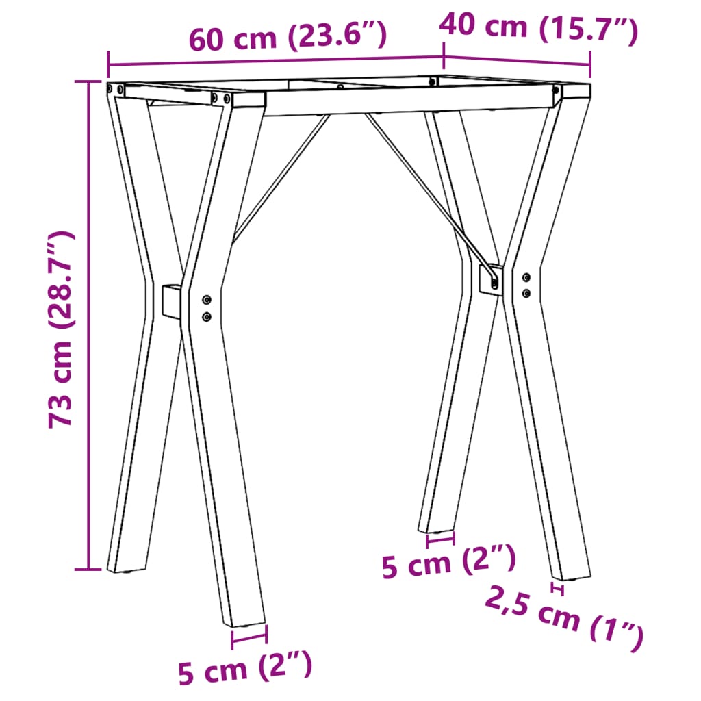 Pernas para mesa de jantar estrutura em Y aço