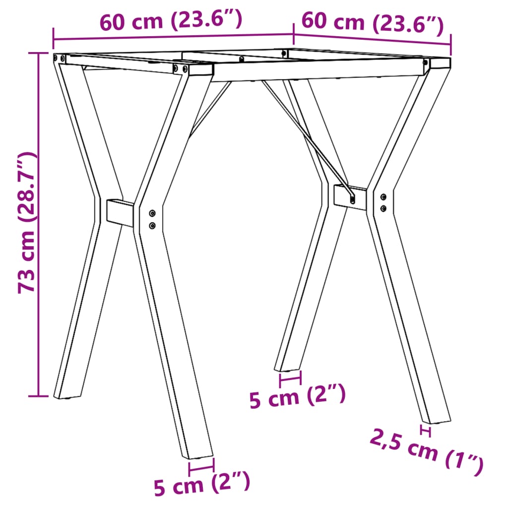 Pernas para mesa de jantar estrutura em Y aço